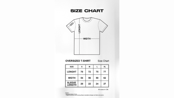 Size Information for All Oversized T-Shirt 1920 - 1080_